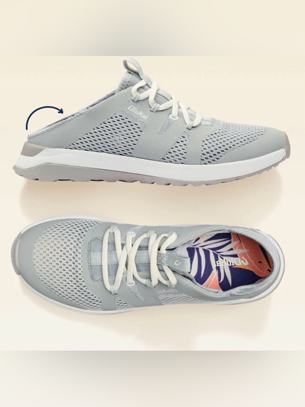 OluKai Pale Grey Huia Sneakers, 9